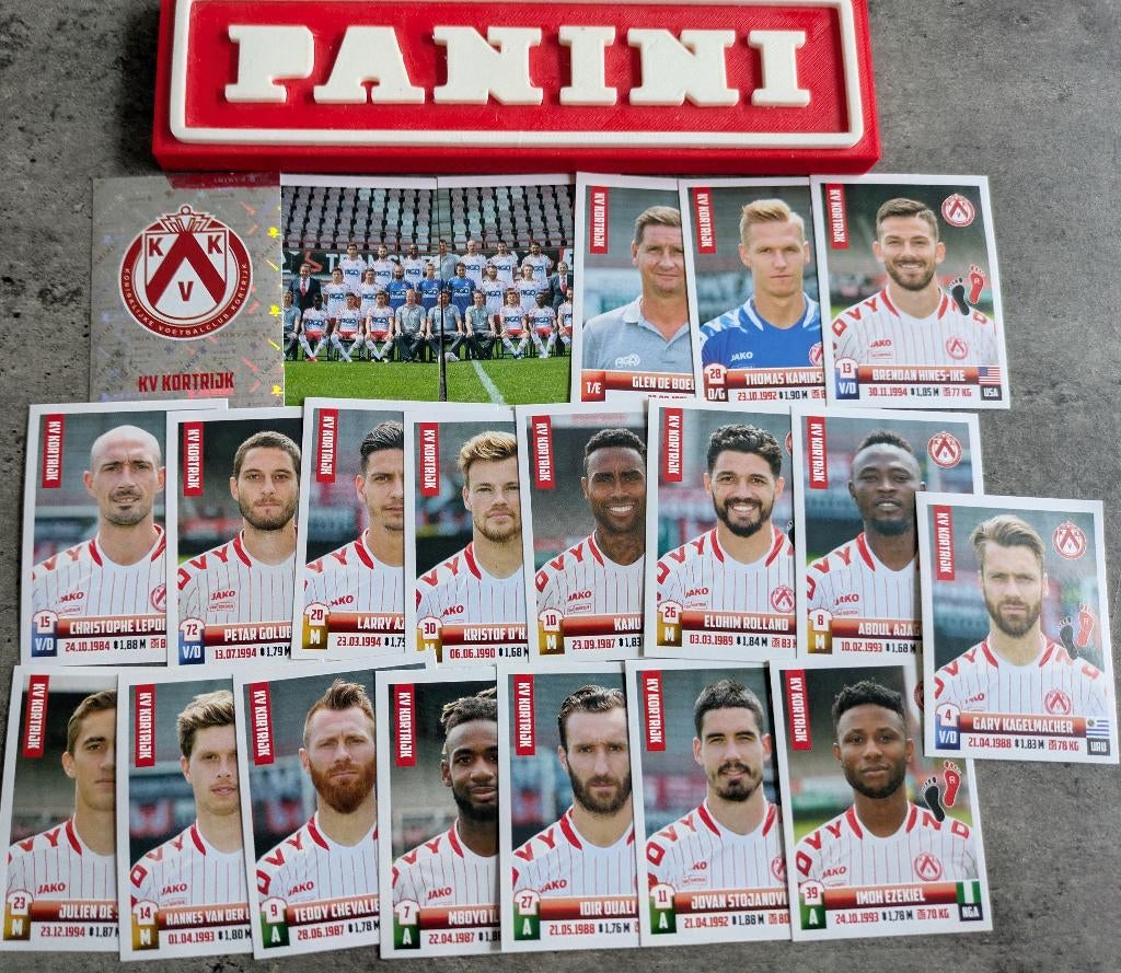 AUTOCOLLANTS PANINI FOOTBALL 2018 19X KV KORTRIJK FOOTBALL, Hobby & Loisirs créatifs, Autocollants & Images, Neuf, Envoi
