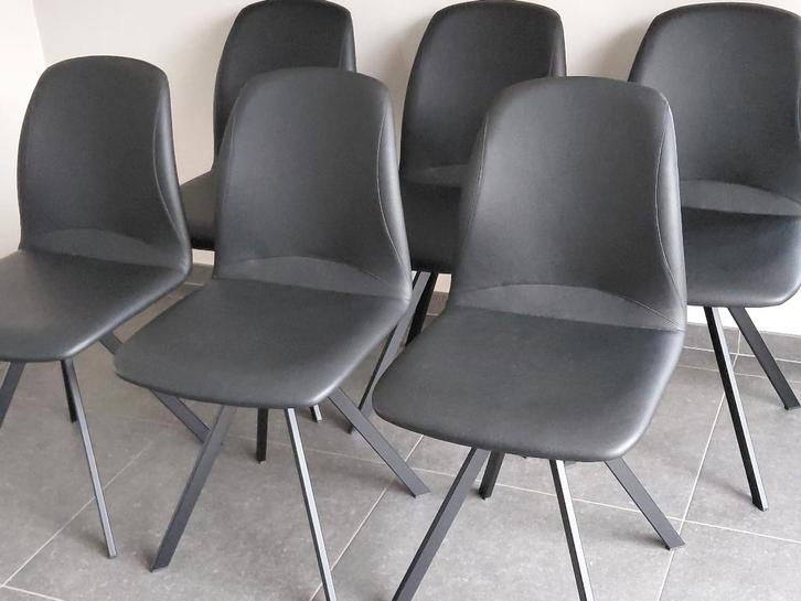 Set van 6 Nieuwe stoelen Girona, Maison & Meubles, Chaises, Neuf, Cinq, Six Chaises ou plus, Métal, Noir, Enlèvement