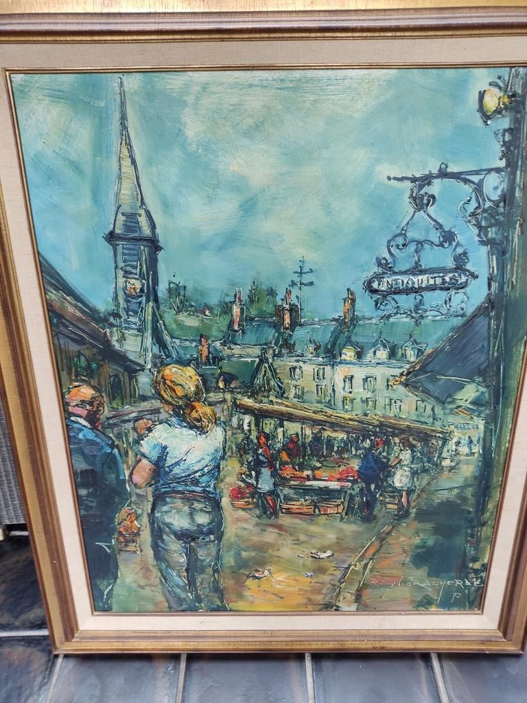 Regnier de Herde "Marché de Honfleur" 1972, Ophalen of Verzenden