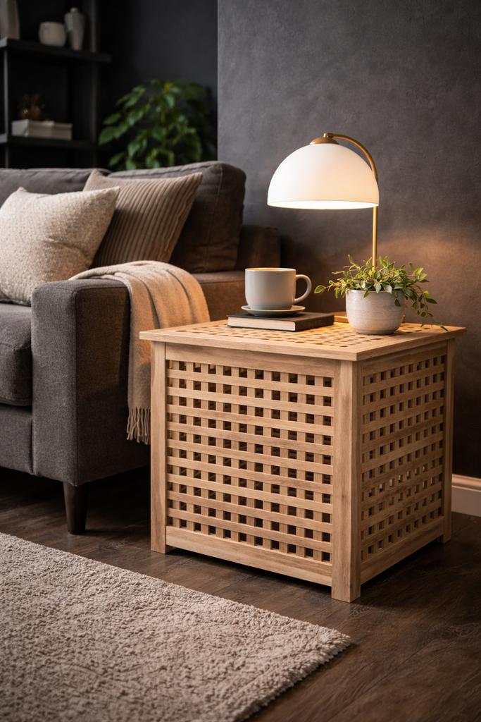 Table creuse en acacia Ikea 50x50, Maison & Meubles, Chambre à coucher | Tables de chevet, Enlèvement, Comme neuf