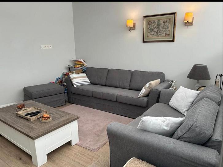 Canapés 3+2 avec pouf, Maison & Meubles, Canapés | Coins salons complets, Utilisé, Tissus, Enlèvement
