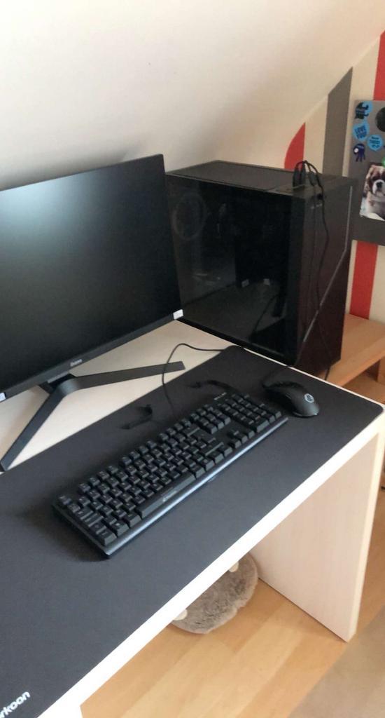 Gaming PC + Setup & Kabels, Computers en Software, Desktop Pc's, Zo goed als nieuw, SSD, 16 GB, Met videokaart, Met monitor, Gaming
