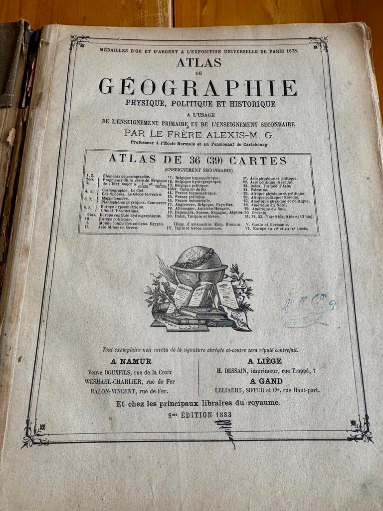 Antieke Atlas de Géographie (1883) - Frère Alexis-M. G., Ophalen of Verzenden
