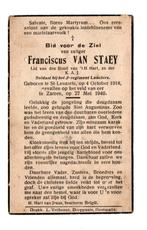 doodsprentje soldaat 3e lansiers Sint-Lenaarts + Zarren 1940, Verzamelen, Ophalen of Verzenden, Landmacht, Foto of Poster