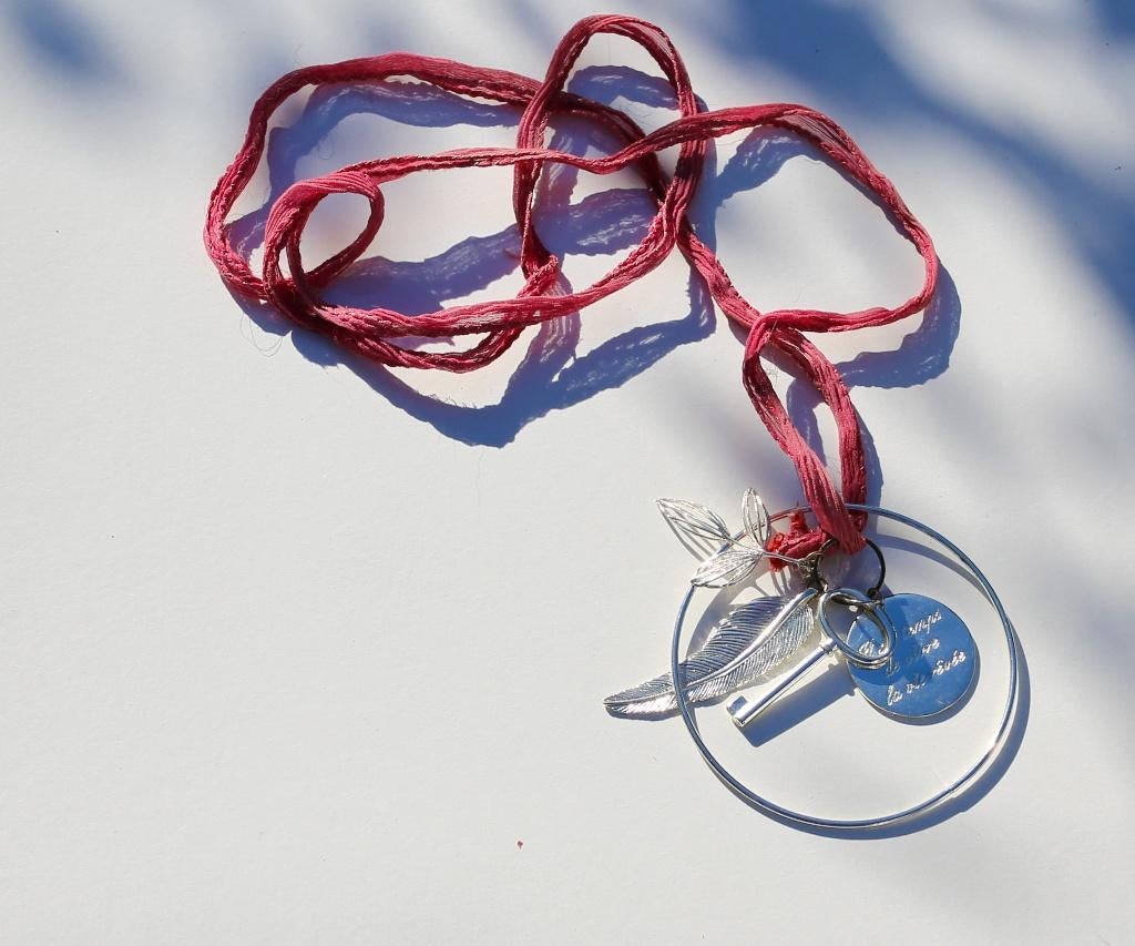 Mooie Rose Métal halsketting, Ophalen of Verzenden, Zo goed als nieuw, Zilver, Overige materialen