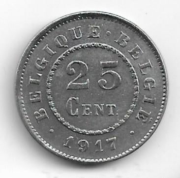 België: 25 cent 1917 FR/VL in FDC = morin 435, Postzegels en Munten, Verzenden, Losse munt