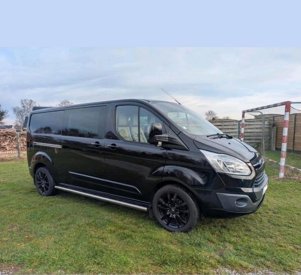Ford transit custom ,6pl,L2,Full optie 2015, Voorwielaandrijving, Beige, 4 cilinders, Zwart