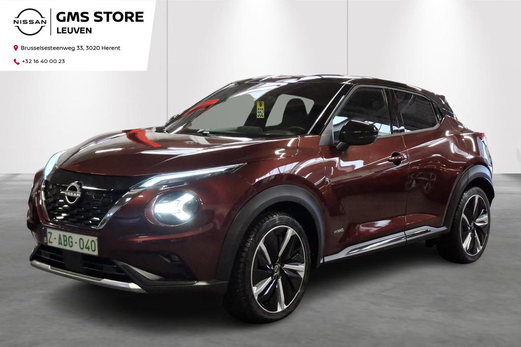 Nissan Juke Hybrid-AUT-Cam-Carplay-Airco-Sensoren, Autos, Nissan, Rouge, 750 kg, Entreprise, 5 portes
