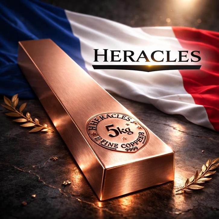 5gk koper baar Heracles, Postzegels en Munten, Edelmetalen en Baren, Koper, Ophalen of Verzenden