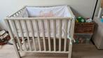 Lit bébé en très bon état + parc + matelas, Enlèvement, Comme neuf, Rectangulaire, Réglable en hauteur