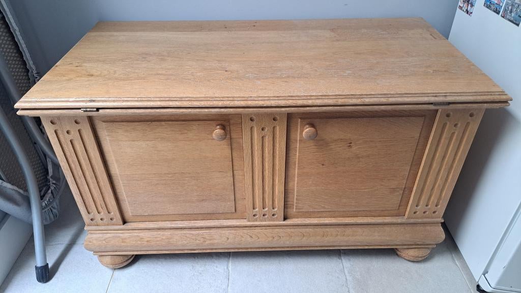 Klassiek Massief Eiken TV-Meubel / Lage Kast – Landelijk, Ophalen, Eikenhout