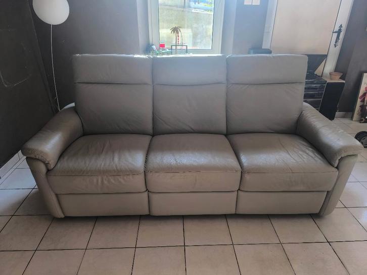 Salon, Huis en Inrichting, Zetels | Complete zithoeken, Zo goed als nieuw, Leer, Ophalen