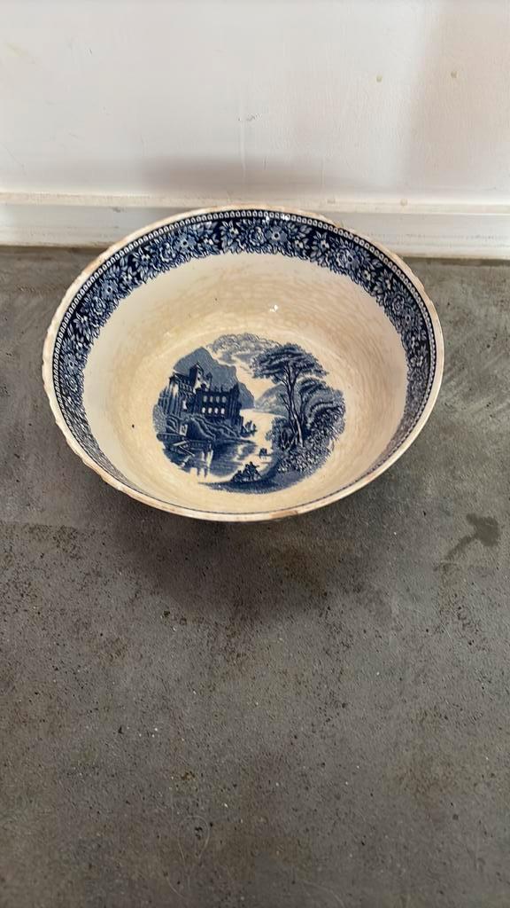 Vintage kom – Sphinx Maastricht “Cambridge Blue, Antiek en Kunst, Antiek | Schalen, Ophalen