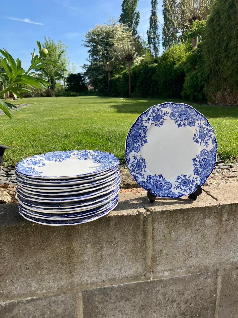 15 Assiettes plates BFK Dordrecht D26cm., Antiek en Kunst, Antiek | Servies compleet, Ophalen