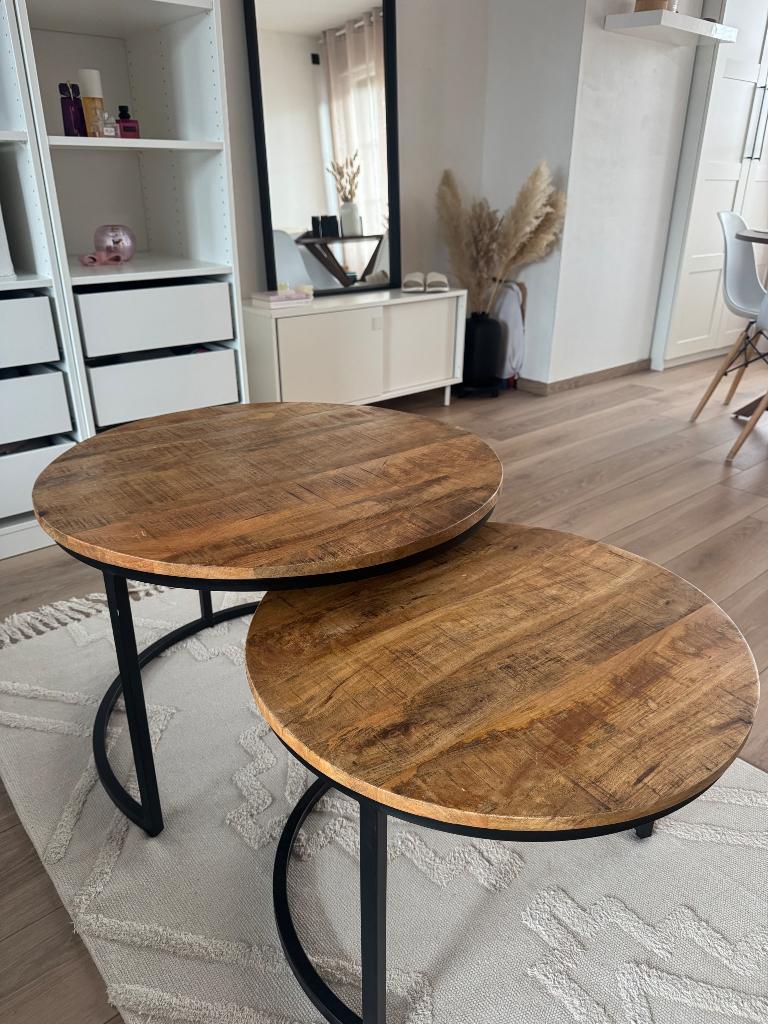 Salontafel, Maison & Meubles, Tables | Tables de salon, Comme neuf, 50 à 75 cm, 50 à 100 cm, 50 à 100 cm, Rond, Autres matériaux