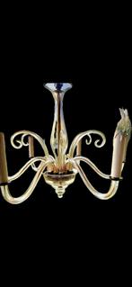 Vintage zesarmige kroonluchter stijl Murano of Boheems glas, Huis en Inrichting, Lampen | Kroonluchters, Ophalen of Verzenden