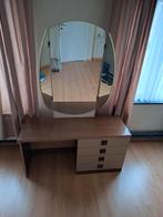 Coiffeuse vintage à 4 tiroirs avec miroir latéral, état prop, Enlèvement