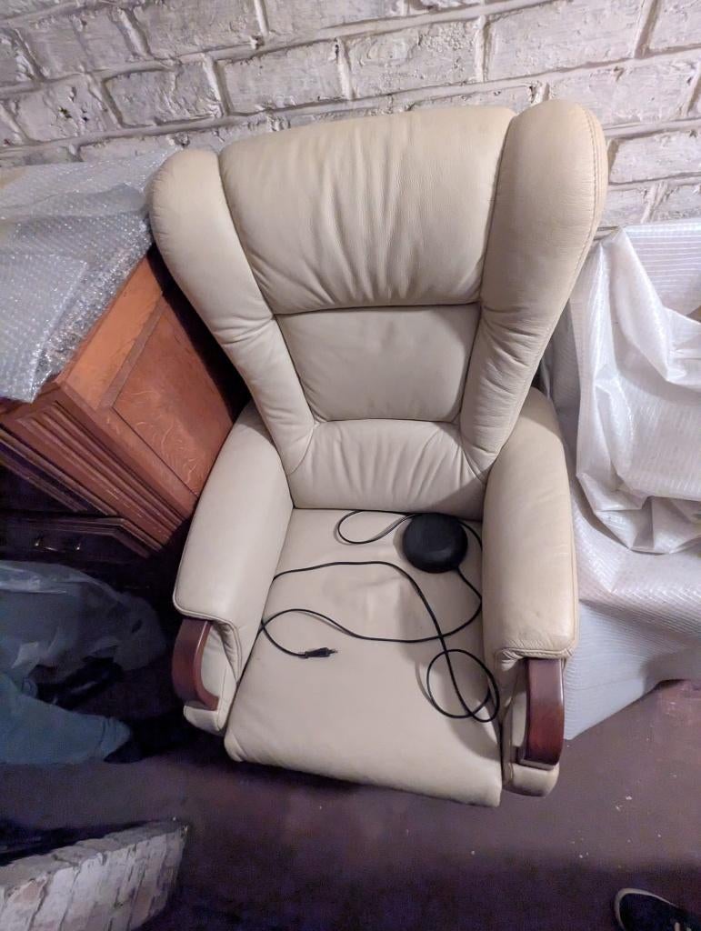 Fauteuil relax électrique, Ophalen, Leer