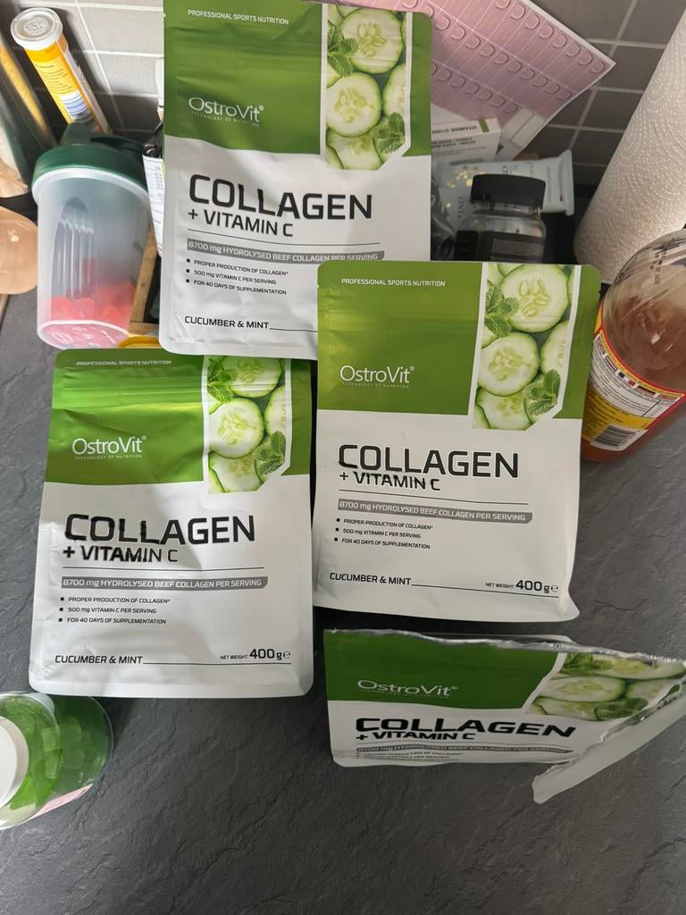 OstroVitCollagen+VitamineC 4 zakken1geopend maar ongebruikt., Bijoux, Sacs & Beauté, Beauté | Diététique & Perte de poids, Enlèvement ou Envoi