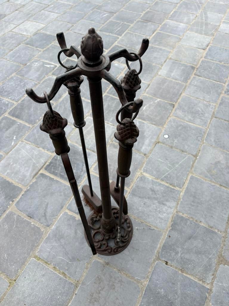 SMEEDIJZEREN HAARDSET, Huis en Inrichting, Haarden, Ophalen, Zo goed als nieuw