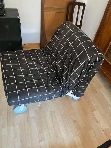slaapbank IKEA, Noir, 200 cm, Une personne, Comme neuf