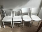 retro, witte keukenstoeltjes, Huis en Inrichting, Stoelen, Ophalen, Gebruikt, Wit, Vier