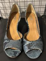 Elegante leren kittenheels - blauw slangenmotief (mt 41), Schoenen met lage hakken, SPM, Blauw, Ophalen of Verzenden