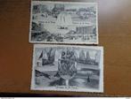2 postkaarten van De Panne, Affranchie, Flandre Occidentale, Envoi