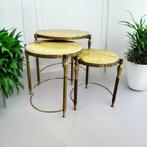 Set van 3 vintage nesting tables onyx / messing, Antiek en Kunst, Ophalen of Verzenden