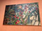 Schilderij bloemen in serre, Antiek en Kunst, Ophalen