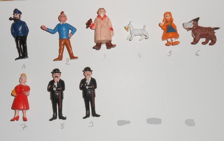 9 Kuifje figuurtjes Belvision 1973 ESSO TINTIN, Verzamelen, Poppetjes en Figuurtjes, Gebruikt, Ophalen of Verzenden
