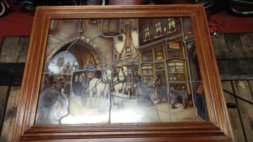 glas in loodraam Anton Pieck 1950, Antiek en Kunst, Kunst | Schilderijen | Klassiek, Ophalen