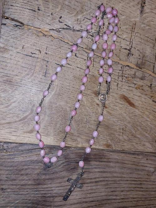 oude gevlekte roze halfedelstenen rozen krans, begin 1900, Antiek en Kunst, Curiosa en Brocante, Ophalen of Verzenden