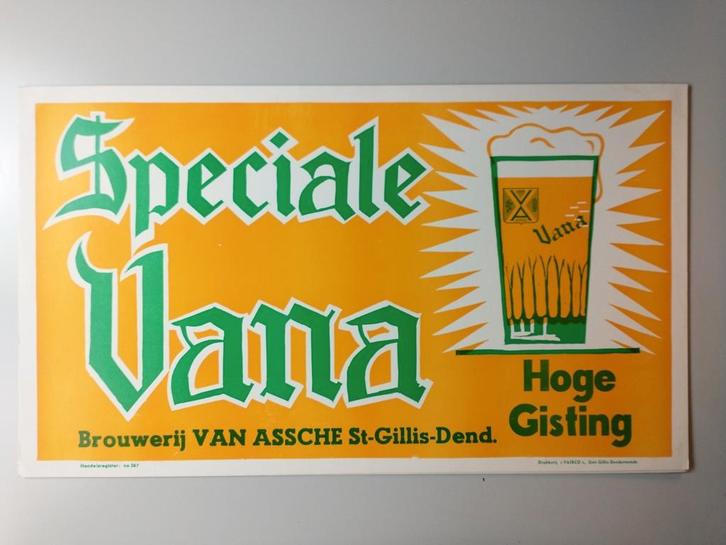 Speciale Vana hoge gisting bord lichtkarton reclame, Verzamelen, Biermerken, Ophalen of Verzenden
