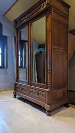 Antieke vintage kleerkast met spiegels, Ophalen of Verzenden