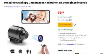 Draadloze Mini Spy Camera met Nachtzicht en Bewegingsdetecti, Enlèvement, Comme neuf, Caméra d'intérieur