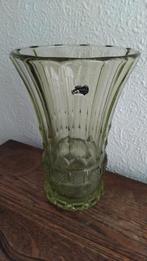 vase en cristal vert jaune Val st Lambert, Enlèvement ou Envoi