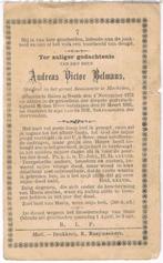 Belmans Andreas. ° Balen a/Neeth 1874 † Balen a/Neeth 1895, Ophalen of Verzenden, Bidprentje