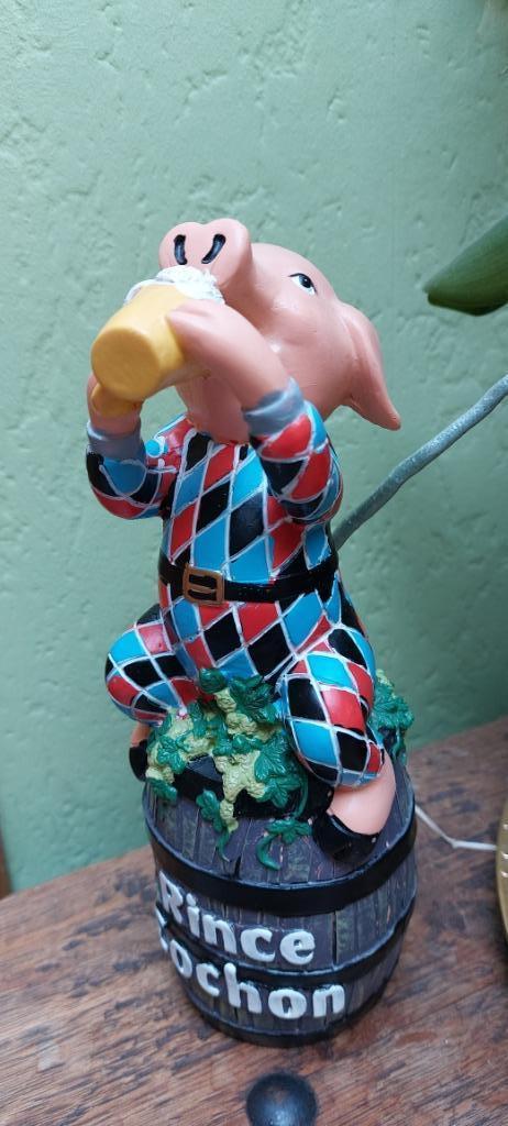 Zeldzaam pub beeld Rince Cochon bier handgeschilderde versie, Verzamelen, Biermerken, Nieuw, Overige typen, Overige merken, Ophalen of Verzenden