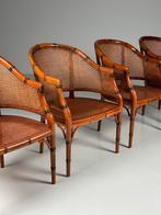 Set van 4 Faux Bamboo stoelen vintage, Enlèvement, Comme neuf