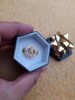 Prachtige vergulde ring met crystals maat 56 perfecte staat, Bijoux, Sacs & Beauté, Bagues, Comme neuf, Enlèvement ou Envoi