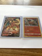 Pokémon 2 kaarten: Charizard V, Charizard, Ophalen, Zo goed als nieuw, Meerdere kaarten, Foil
