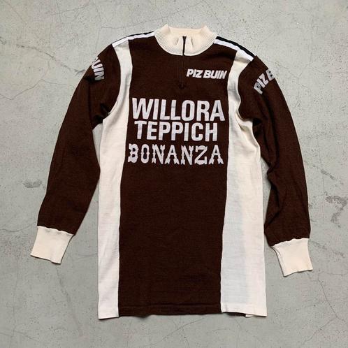 Willora Teppich Bonanza 1979 koerstrui wielertrui vintage, Fietsen en Brommers, Fietsaccessoires | Fietskleding, Gebruikt, Bovenkleding