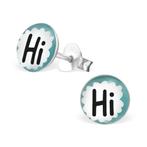 "Hi" 925 sterling zilveren kinderoorbellen, Ophalen of Verzenden, Nieuw, Zilver, Oorbellen