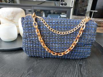 Nieuw - blauw zwarte schoudertas  beschikbaar voor biedingen