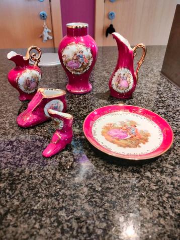 Limoges miniatuur porselein. Setje 4 beschikbaar voor biedingen