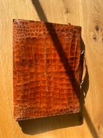 Actentas in echte Kroko leder cignac kleur, Ophalen, Gebruikt, Bruin, Aktetas of Boekentas