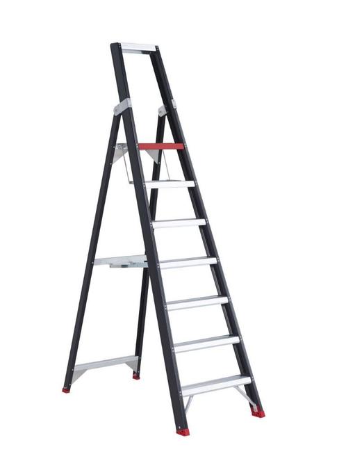 Trapladder  Altrex Taurus 7 treden professioneel, Doe-het-zelf en Bouw, Ladders en Trappen, Zo goed als nieuw, Ladder, 2 tot 4 meter