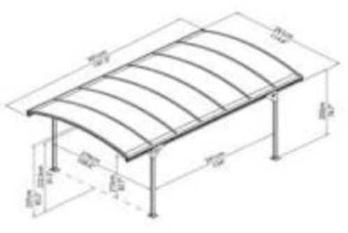 carport  vitoria   aluminium 3.00 x 5.00 IN VERPAKKING nieuw, Tuin en Terras, Overkappingen, Nieuw, Carport, Ophalen