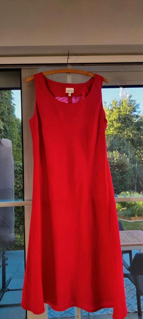 lang zomerkleedje maat 44, Kleding | Dames, Jurken, Gedragen, Maat 42/44 (L), Rood, Onder de knie, Ophalen of Verzenden